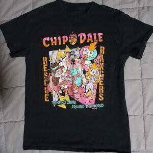 Disney Chip "N" Dale Rescue Rangers T-Shirt Women S Black Gadget Monterey Jack